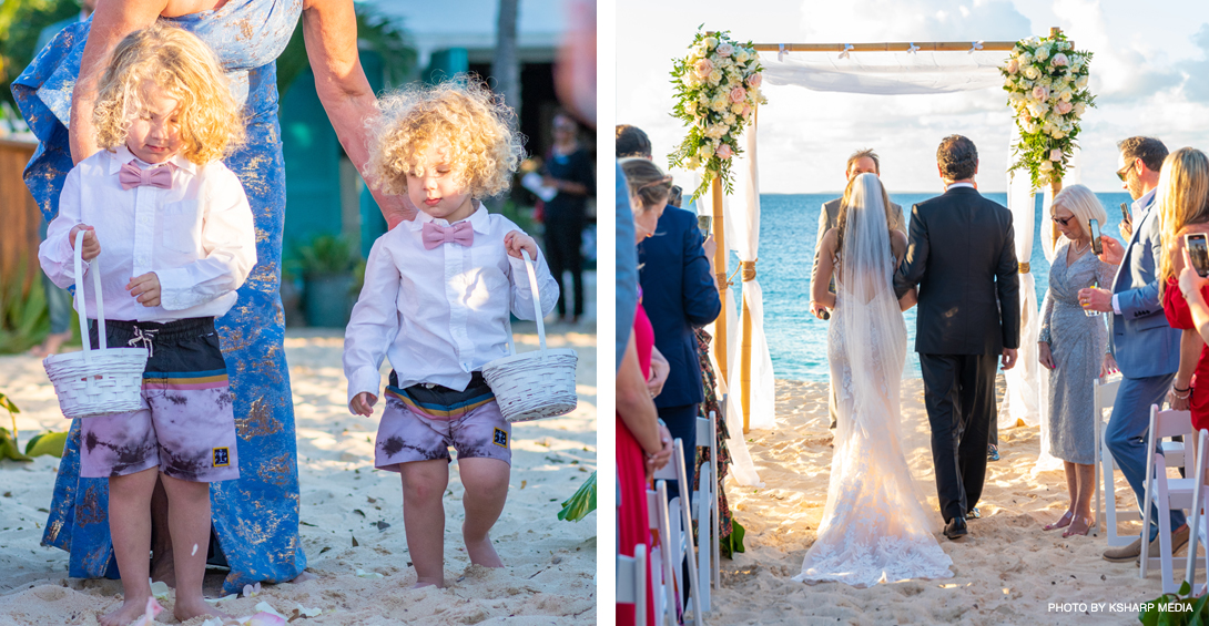 Wedding ceremony on Meads Bay beach at Blanchards in Anguilla
