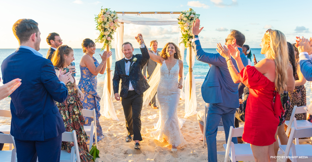 Wedding at Blanchards Anguilla. Beach ceremony on Meads Bay.
